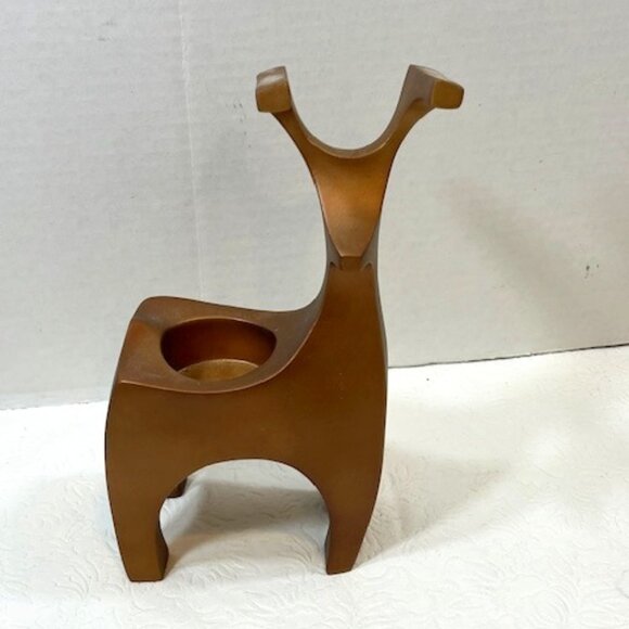 PartyLite Holiday Modern Deer Reindeer Endearing Tea Light Candle Holder 8.25" - Picture 1 of 8